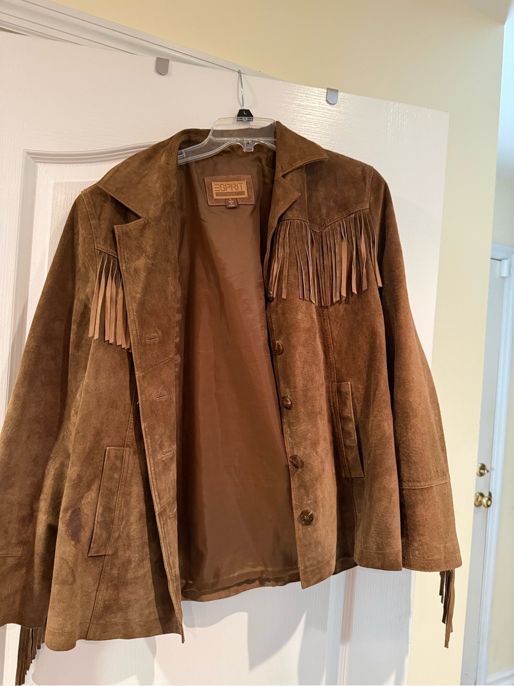 Esprit Brown Suede Fringe Field Jacket